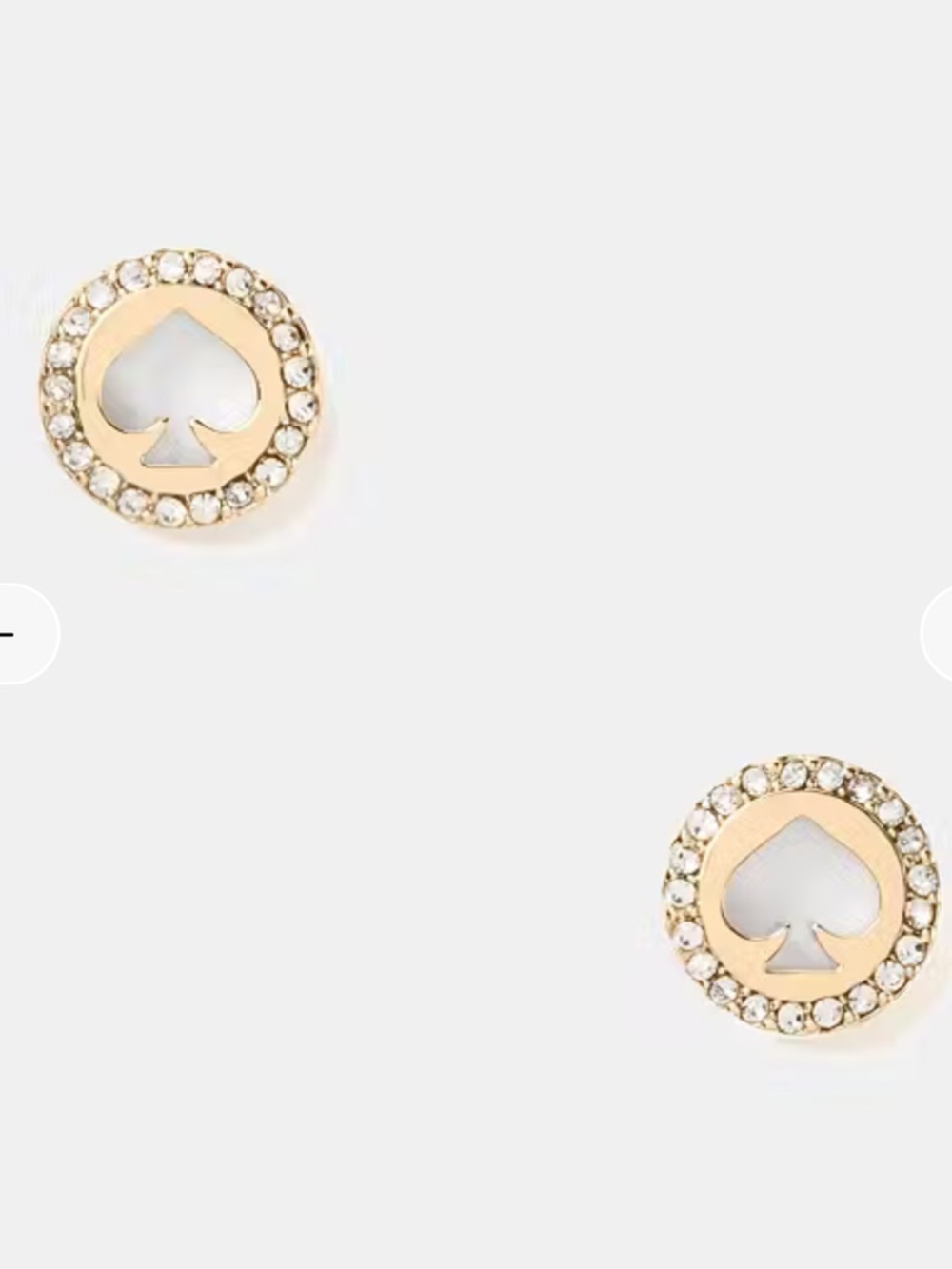 Kate Spade Gold-tone Pave Halo Spade Stud Earrings